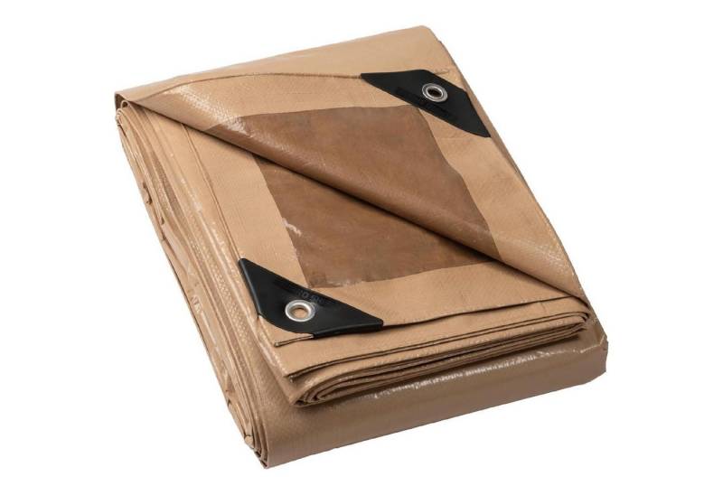 LuxusKollektion Gartenstuhl Abdeckplane Wasserdicht Ösen Polyester Reißfest UV Beige Khaki 6x10 m von LuxusKollektion