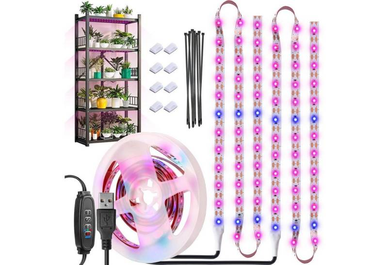 LuxusKollektion Gitterfolie Pflanzenlampe LED Vollspektrum Grow Lampe USB Auto Timer 120 LEDs von LuxusKollektion