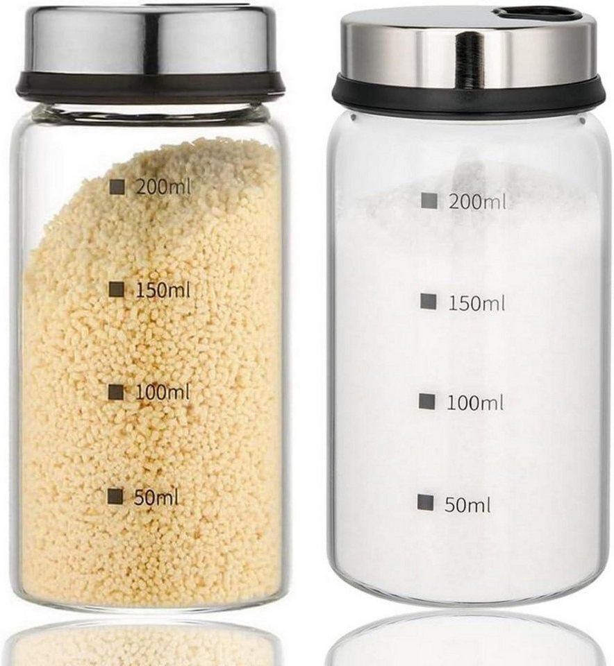 LuxusKollektion Gläser-Set Gewürzgläser 200ml Borosilikatglas Drehdeckel 2er Set Salz Pfeffer LuxusKollektion Gläser-Set Gewürzgläser 200ml Borosilikatglas Drehdeckel 2er Set Salz Pfeffer von LuxusKollektion