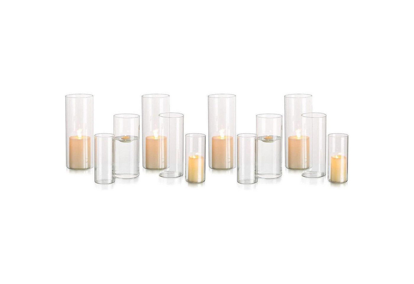 LuxusKollektion Gläser-Set Kerzenhalter Glaszylinder Windlicht Teelicht Tischdeko 4 M+L+XL LuxusKollektion Gläser-Set Kerzenhalter Glaszylinder Windlicht Teelicht Tischdeko 4 M+L+XL von LuxusKollektion