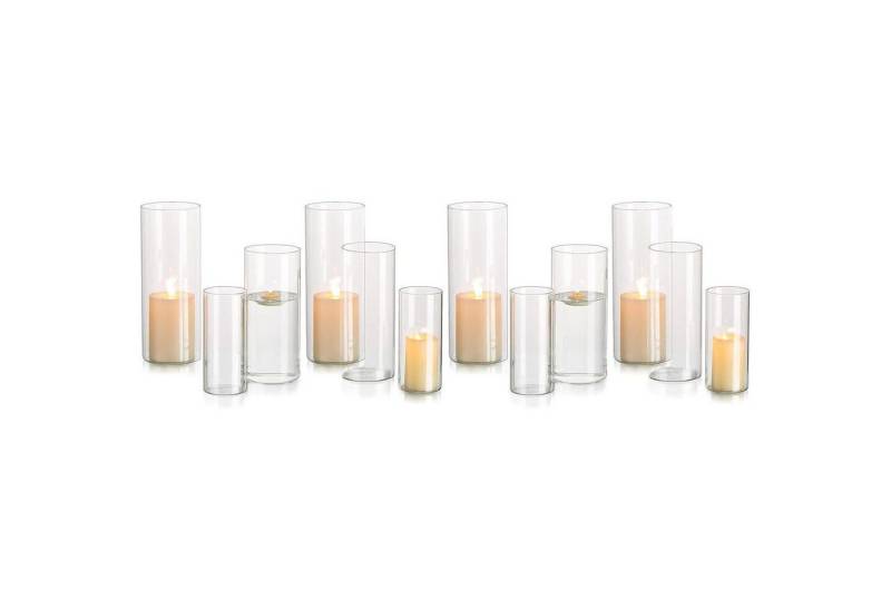 LuxusKollektion Gläser-Set Kerzenhalter Glaszylinder Windlicht Teelicht Tischdeko 4 M+L+XL von LuxusKollektion