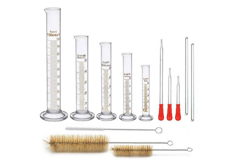 LuxusKollektion Gläser-Set Messzylinder Glas Set 13-teilig Dickglas Graduierten Chemie Tools 5ML von LuxusKollektion