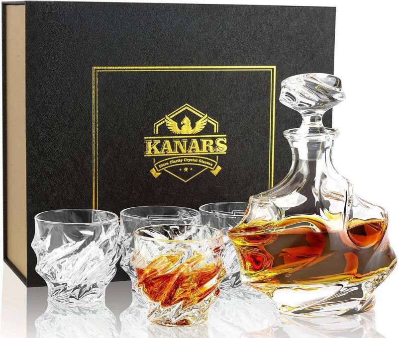 LuxusKollektion Gläser-Set Whisky Karaffe und Gläser Set 750 ml 5-teilig transparentKristallglas von LuxusKollektion