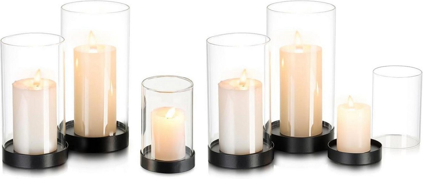 LuxusKollektion Gläser-Set Windlicht Set Glas Schwarz Kerzenhalter Stumpenkerzen: 6er Windlichter LuxusKollektion Gläser-Set Windlicht Set Glas Schwarz Kerzenhalter Stumpenkerzen: 6er Windlichter von LuxusKollektion