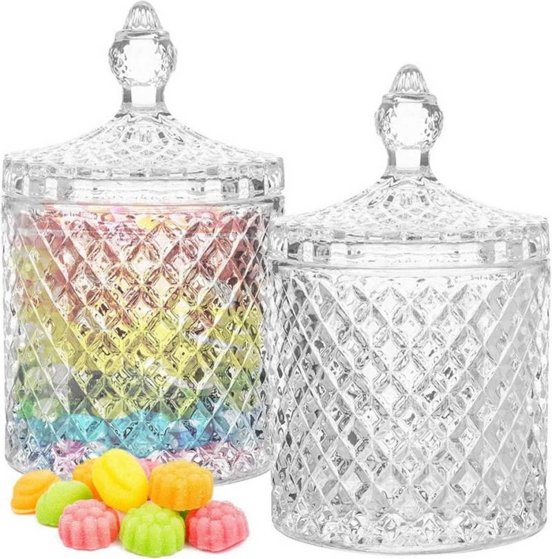 LuxusKollektion Glas 2er Set Kristallglas Süßigkeiten Dose mit Deckel, transparente von LuxusKollektion
