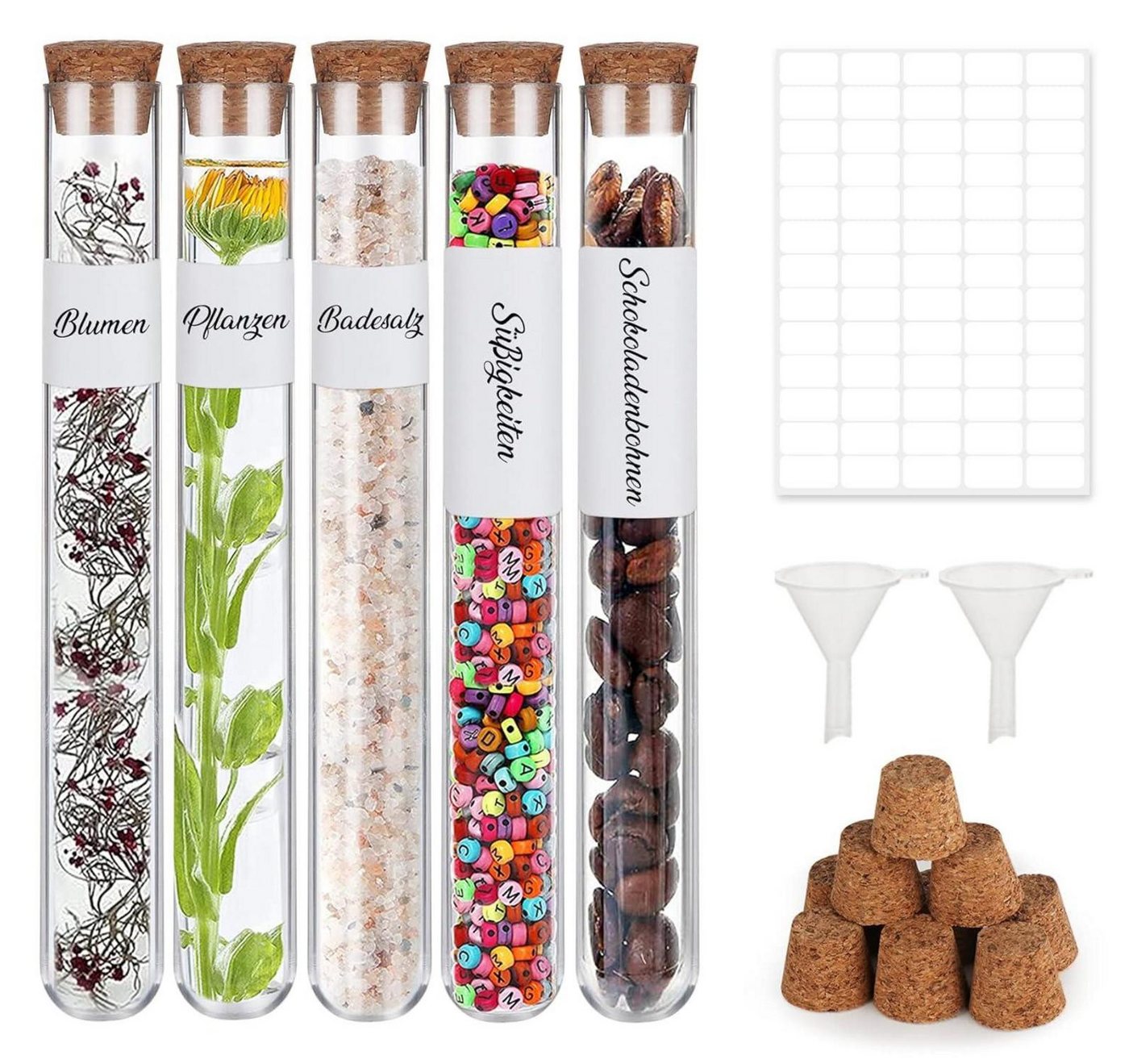 LuxusKollektion Glas 30x Reagenzgläser mit Korken transparent 16x160mm inkl. Trichter LuxusKollektion Glas 30x Reagenzgläser mit Korken transparent 16x160mm inkl. Trichter von LuxusKollektion