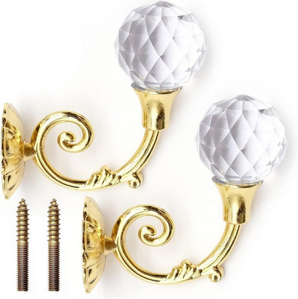 LuxusKollektion Glas Vorhang Raffhalter Haken Metall Kristall Wandmontage Gold 2er Set LuxusKollektion Glas Vorhang Raffhalter Haken Metall Kristall Wandmontage Gold 2er Set von LuxusKollektion