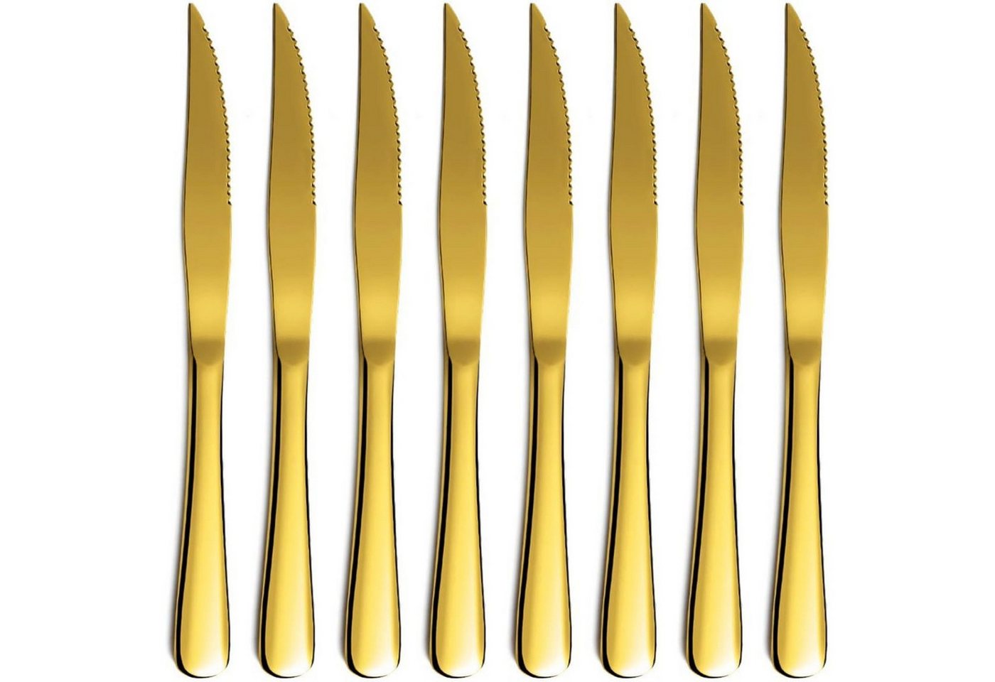 LuxusKollektion Grillbesteck-Set Goldenes Steakmesser Set 8 Stück Edelstahl Spülmaschinenfest von LuxusKollektion