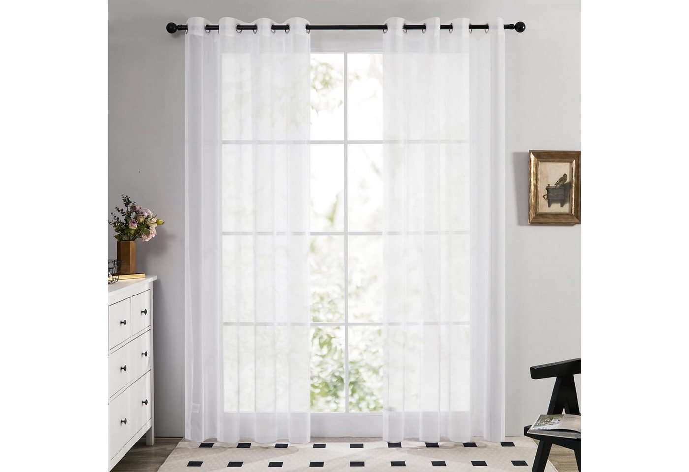 LuxusKollektion Hängedekoration 2er Set Transparente Ösenvorhänge Voile Gardinen 140x229 cm LuxusKollektion Hängedekoration 2er Set Transparente Ösenvorhänge Voile Gardinen 140x229 cm von LuxusKollektion