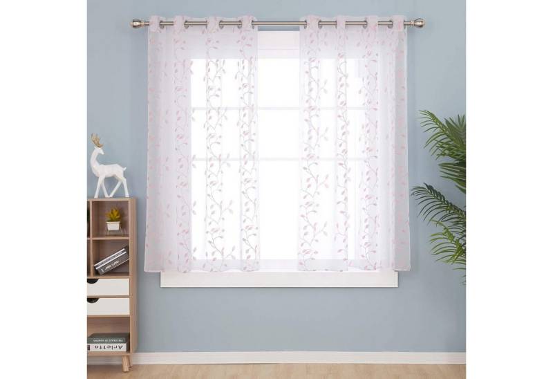 LuxusKollektion Hängedekoration 2er Set Vorhänge Mädchen Ösen Weiß Transparent Wohnzimmer 138x140 cm von LuxusKollektion