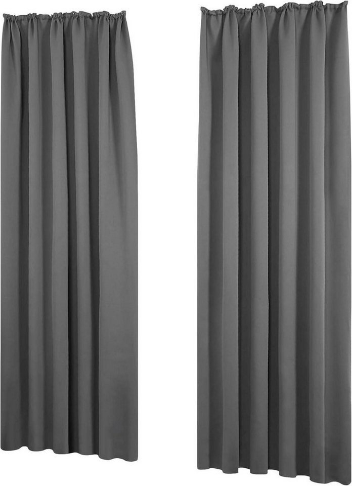 LuxusKollektion Hängedekoration Blickdichte Vorhänge mit Kräuselband 175x140 cm Hellgrau 2er Set LuxusKollektion Hängedekoration Blickdichte Vorhänge mit Kräuselband 175x140 cm Hellgrau 2er Set von LuxusKollektion