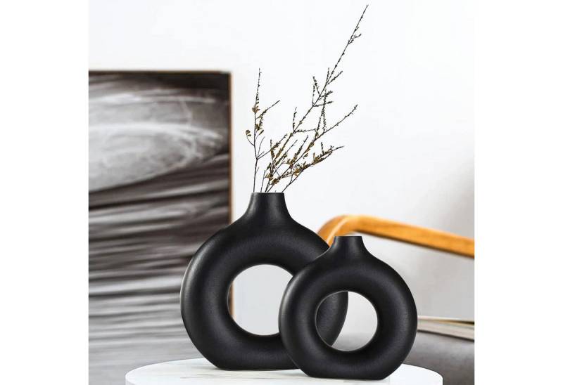 LuxusKollektion Hängedekoration Blumenvasen Keramik Set 2 Trockenblumen Schwarz Klein und Mittelgroß LuxusKollektion Hängedekoration Blumenvasen Keramik Set 2 Trockenblumen Schwarz Klein und Mittelgroß von LuxusKollektion