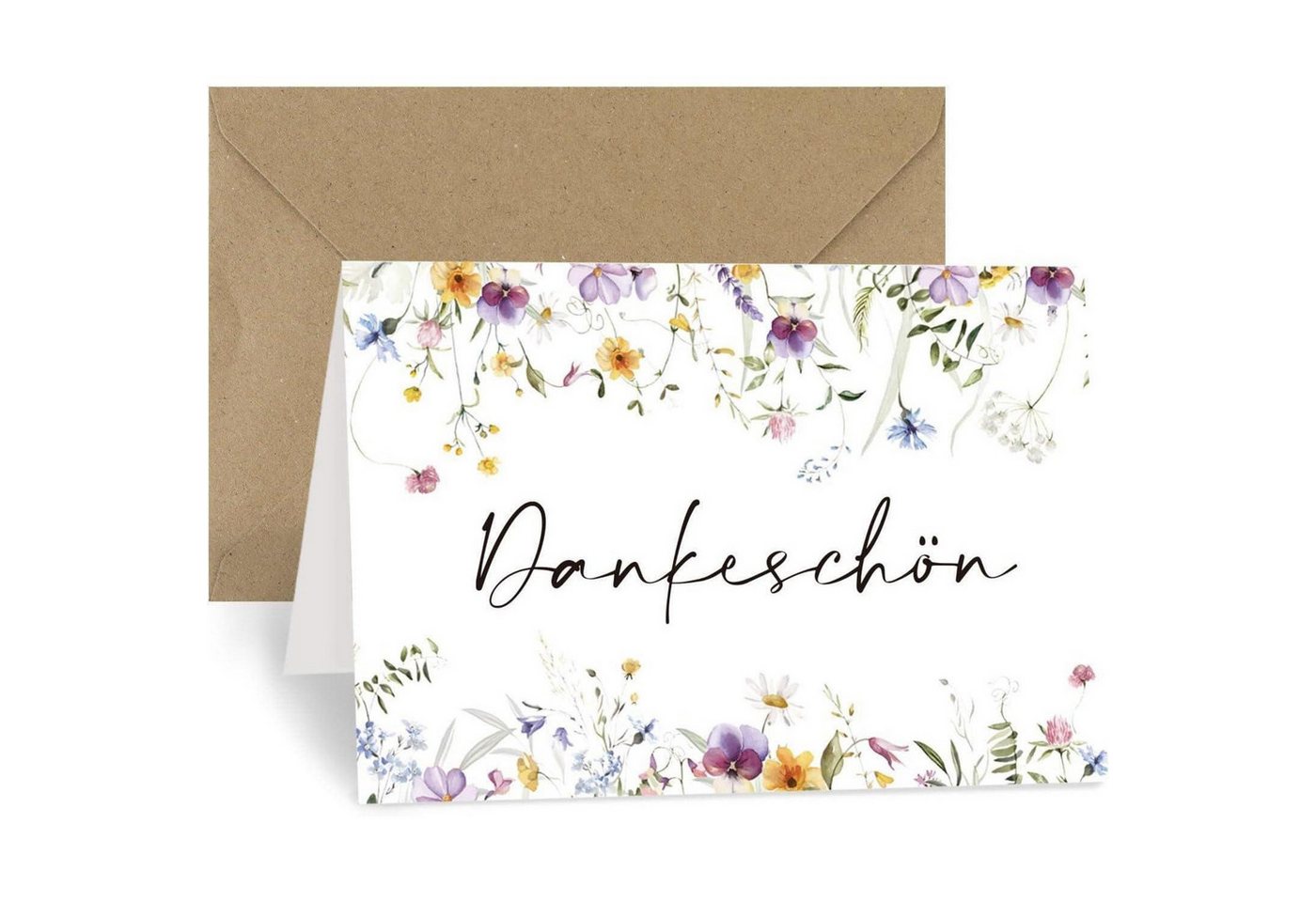 LuxusKollektion Hängedekoration Dankeskarte Blumenstil Din A6 mit Kraftpapier Umschlag - Hochwertige LuxusKollektion Hängedekoration Dankeskarte Blumenstil Din A6 mit Kraftpapier Umschlag - Hochwertige von LuxusKollektion