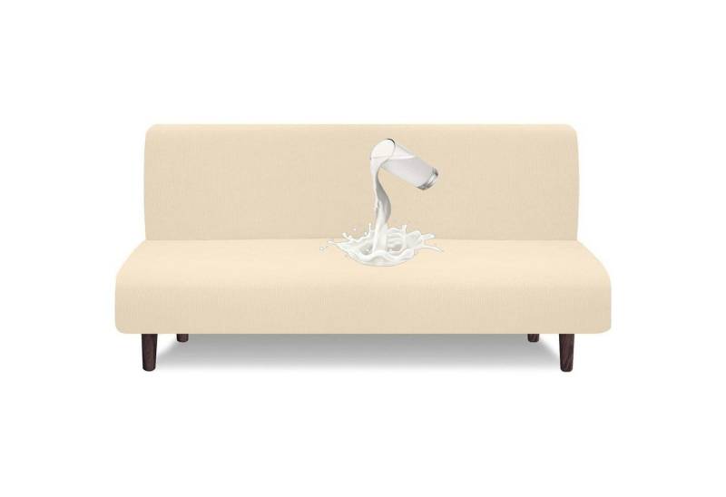 LuxusKollektion Hängedekoration Futonabdeckung Wasserdicht Armlose Antirutsch Schlafsofa Beige von LuxusKollektion