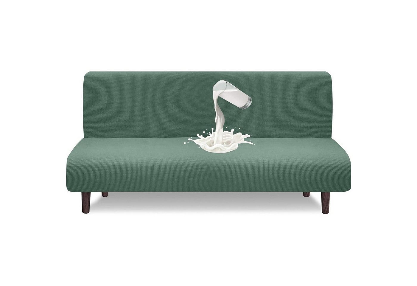 LuxusKollektion Hängedekoration Futonbezug Wasserdichte Armlose Schlafsofa Anti Rutsch Matchagrün von LuxusKollektion
