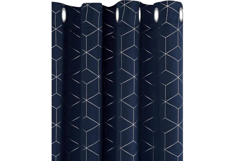 LuxusKollektion Hängedekoration Gardinen Blickdichte Kälteschutz H183 x B117 cm (2er Pack) Dunkelblau von LuxusKollektion