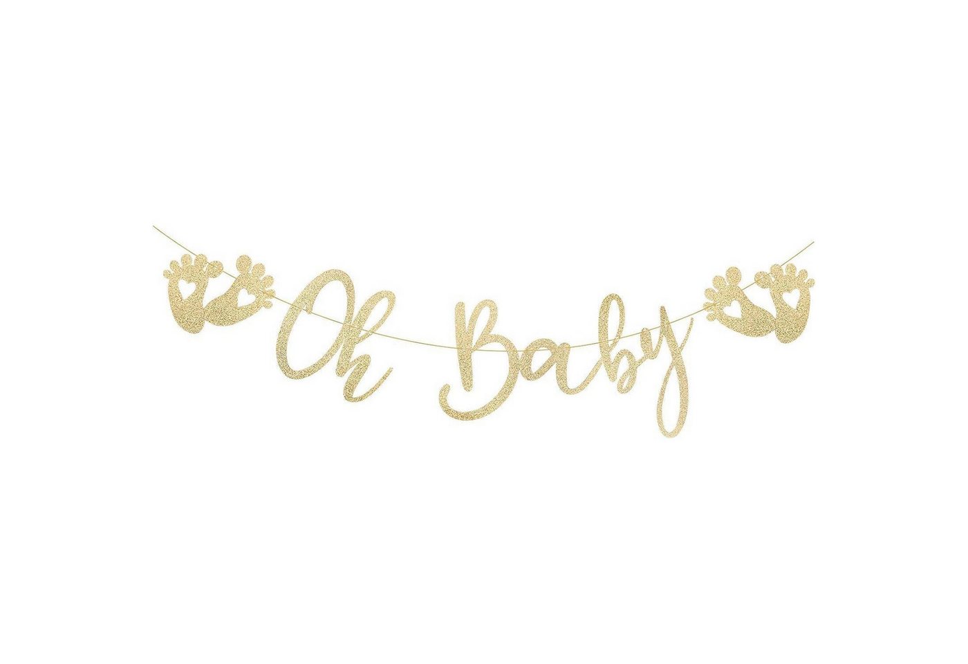 LuxusKollektion Hängedekoration Glitzer Baby Girlande Gold Papier Deko Babydusche Aufhängen Mädchen LuxusKollektion Hängedekoration Glitzer Baby Girlande Gold Papier Deko Babydusche Aufhängen Mädchen von LuxusKollektion