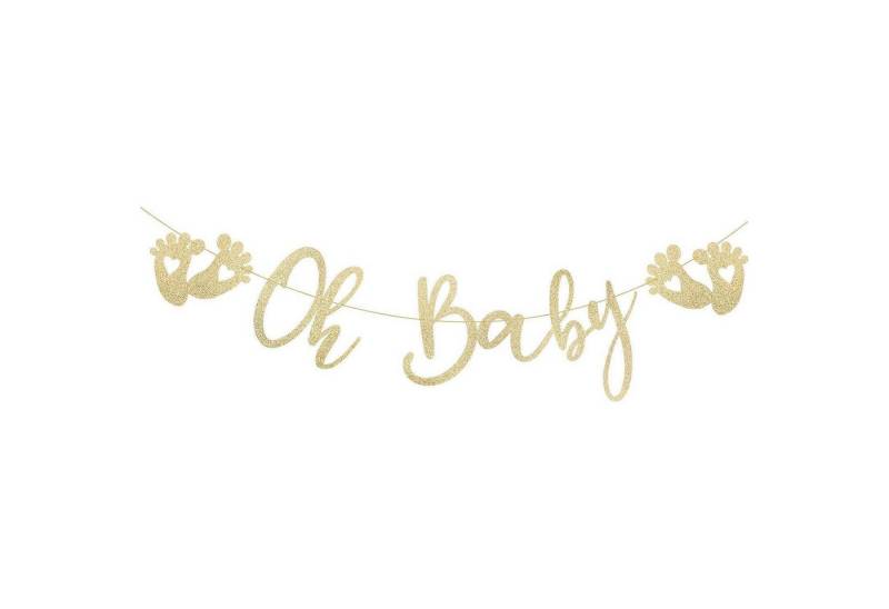 LuxusKollektion Hängedekoration Glitzer Baby Girlande Gold Papier Deko Babydusche Aufhängen Mädchen LuxusKollektion Hängedekoration Glitzer Baby Girlande Gold Papier Deko Babydusche Aufhängen Mädchen von LuxusKollektion