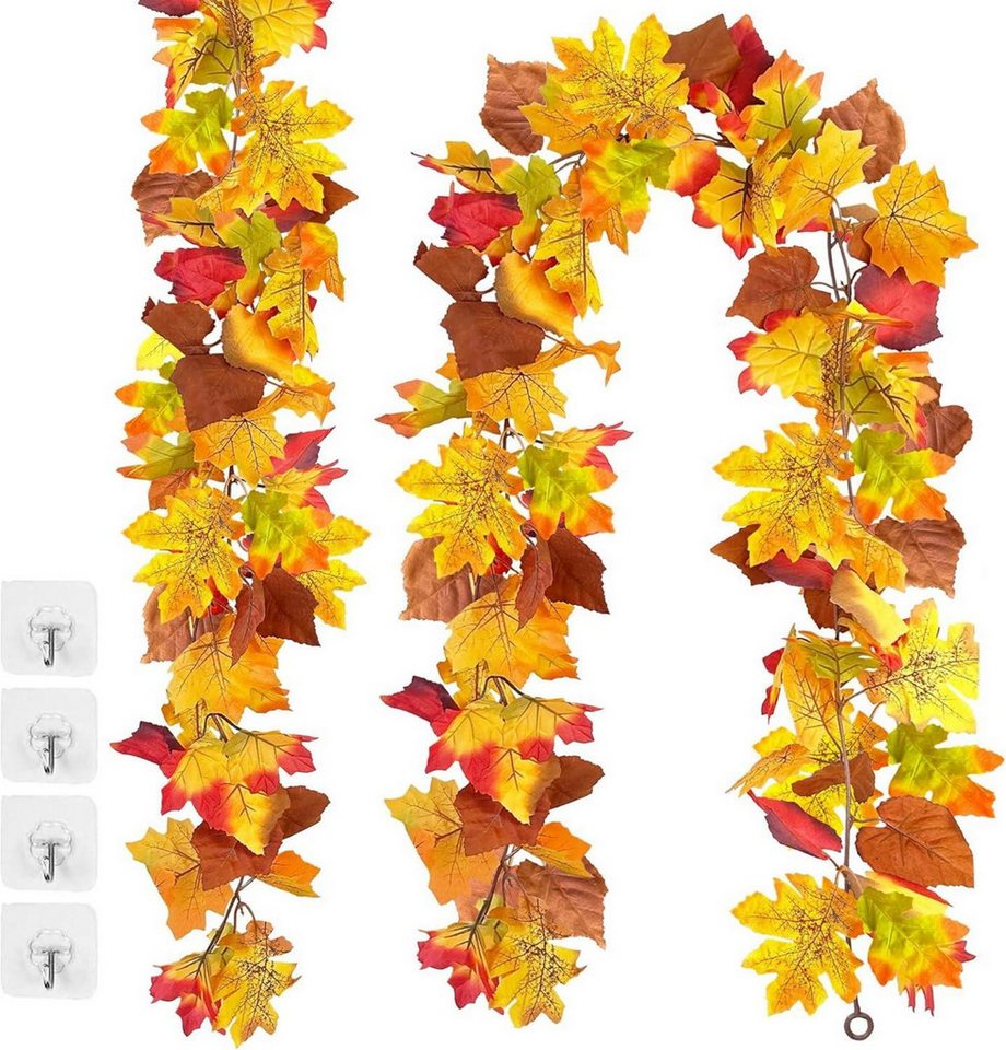 LuxusKollektion Hängedekoration Herbstgirlande Ahornblätter 2er Set 1.74m Künstlich Herbstdeko Fenster LuxusKollektion Hängedekoration Herbstgirlande Ahornblätter 2er Set 1.74m Künstlich Herbstdeko Fenster von LuxusKollektion