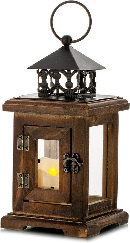 LuxusKollektion Hängedekoration Holz Laterne Kerzenständer Windlicht rustikal Vintage Dekor 23cm Braun LuxusKollektion Hängedekoration Holz Laterne Kerzenständer Windlicht rustikal Vintage Dekor 23cm Braun von LuxusKollektion
