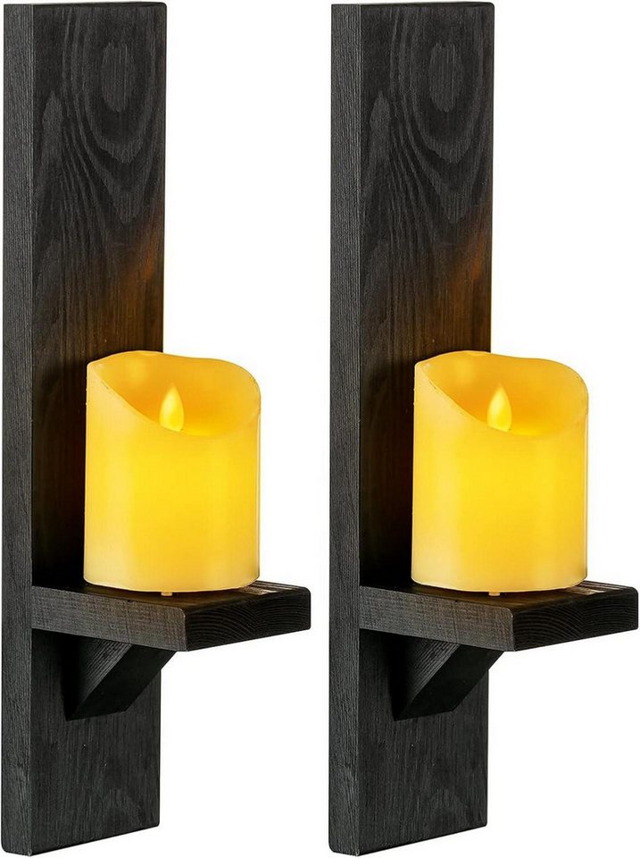 LuxusKollektion Hängedekoration Holz Wandkerzenhalter 2er Set Vintage Schwarz für Teelichter LuxusKollektion Hängedekoration Holz Wandkerzenhalter 2er Set Vintage Schwarz für Teelichter von LuxusKollektion
