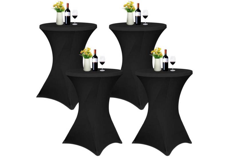 LuxusKollektion Hängedekoration Husse Stehtisch Stretch 80-85 cm Schwarz Schwarz 80×110cm(4Pcs) von LuxusKollektion