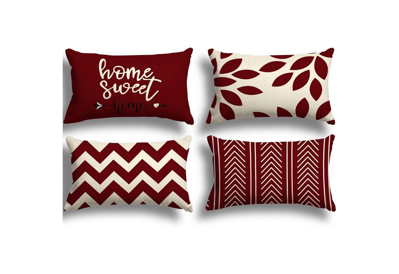 LuxusKollektion Hängedekoration Kissenbezug 30x50 4er Dekokissen Outdoor Rotwein 30 x 50 cm 4 Stück LuxusKollektion Hängedekoration Kissenbezug 30x50 4er Dekokissen Outdoor Rotwein 30 x 50 cm 4 Stück von LuxusKollektion