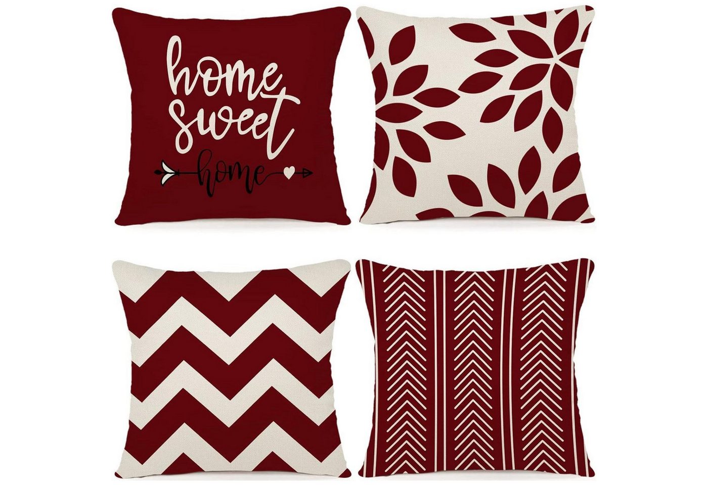 LuxusKollektion Hängedekoration Kissenbezug 60x60 4er Dekokissen Sofa Rotwein 60 x 60 cm 4 Stück LuxusKollektion Hängedekoration Kissenbezug 60x60 4er Dekokissen Sofa Rotwein 60 x 60 cm 4 Stück von LuxusKollektion