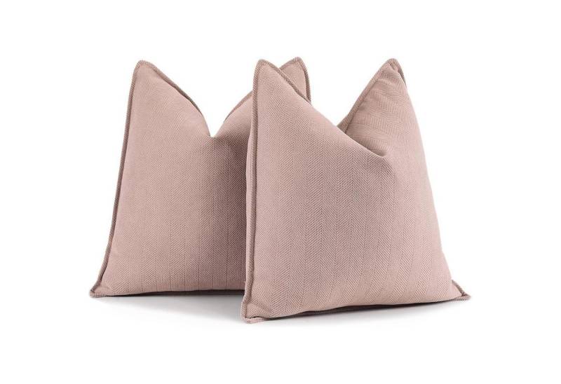 LuxusKollektion Hängedekoration Kissenbezug Chenille Dekokissen Dusty Pink 45 x 45 cm 2 Stück von LuxusKollektion