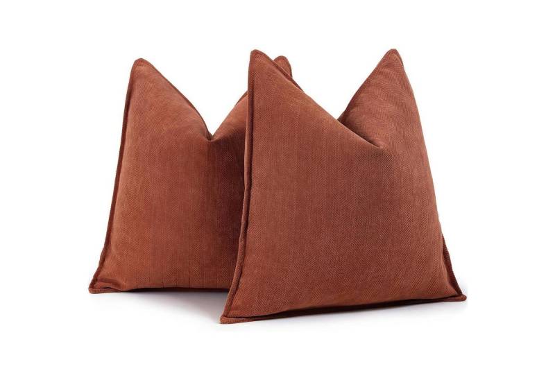 LuxusKollektion Hängedekoration Kissenbezug Chenille Sofakissen Dekokissen Rost 40 x 40 cm 2 Stück von LuxusKollektion