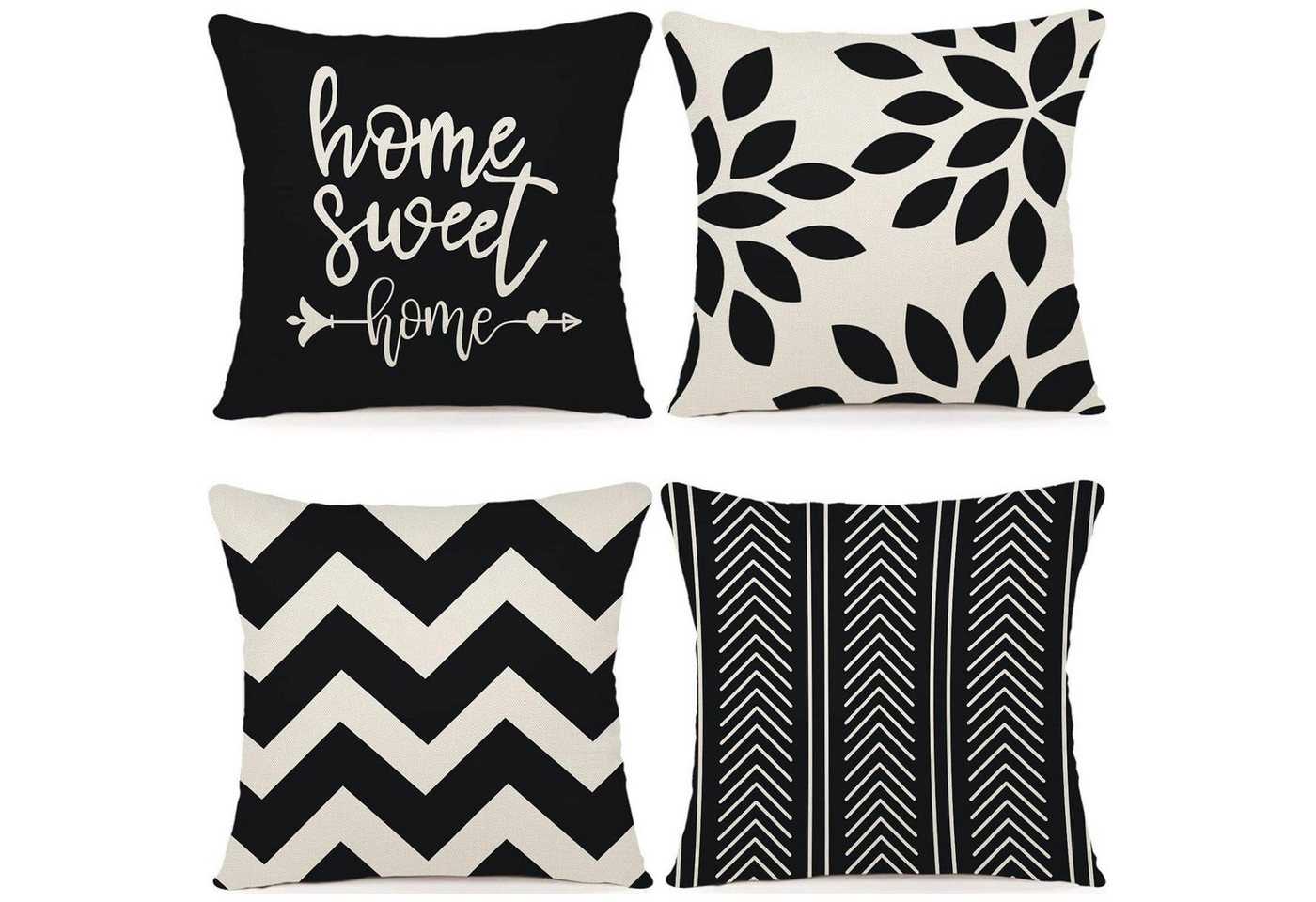 LuxusKollektion Hängedekoration Kissenbezug Leinen Dekokissen Sofa Schwarz 60 x 60 cm 4 Stück LuxusKollektion Hängedekoration Kissenbezug Leinen Dekokissen Sofa Schwarz 60 x 60 cm 4 Stück von LuxusKollektion