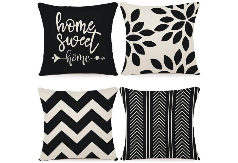 LuxusKollektion Hängedekoration Kissenbezug Leinen Dekokissen Sofa Schwarz 60 x 60 cm 4 Stück LuxusKollektion Hängedekoration Kissenbezug Leinen Dekokissen Sofa Schwarz 60 x 60 cm 4 Stück von LuxusKollektion