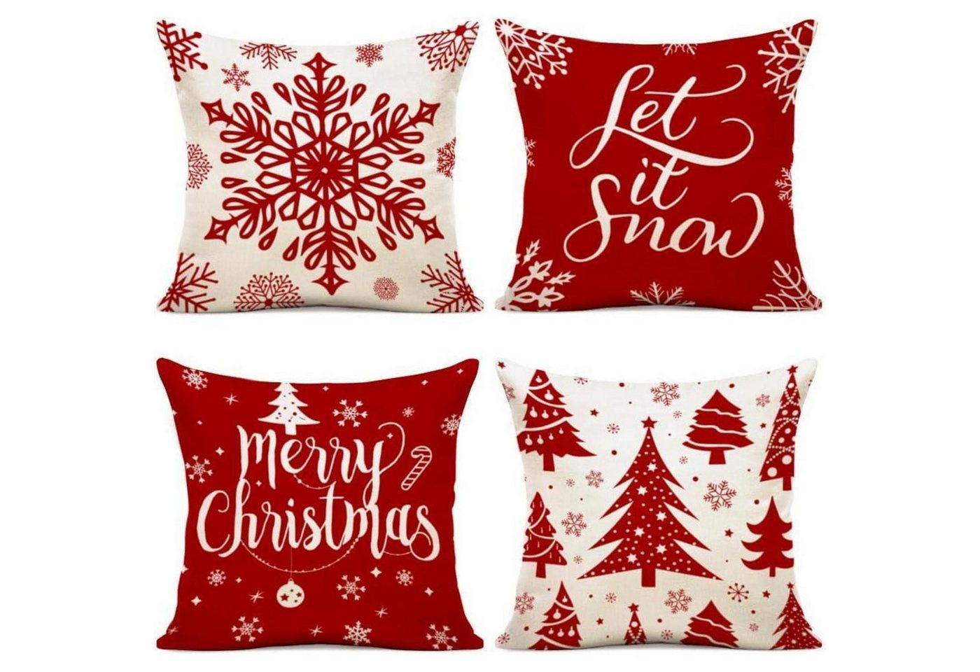 LuxusKollektion Hängedekoration Kissenbezug Leinen Weihnachten Dekokissen Ch238 45 x 45 cm, 4 Stück LuxusKollektion Hängedekoration Kissenbezug Leinen Weihnachten Dekokissen Ch238 45 x 45 cm, 4 Stück von LuxusKollektion