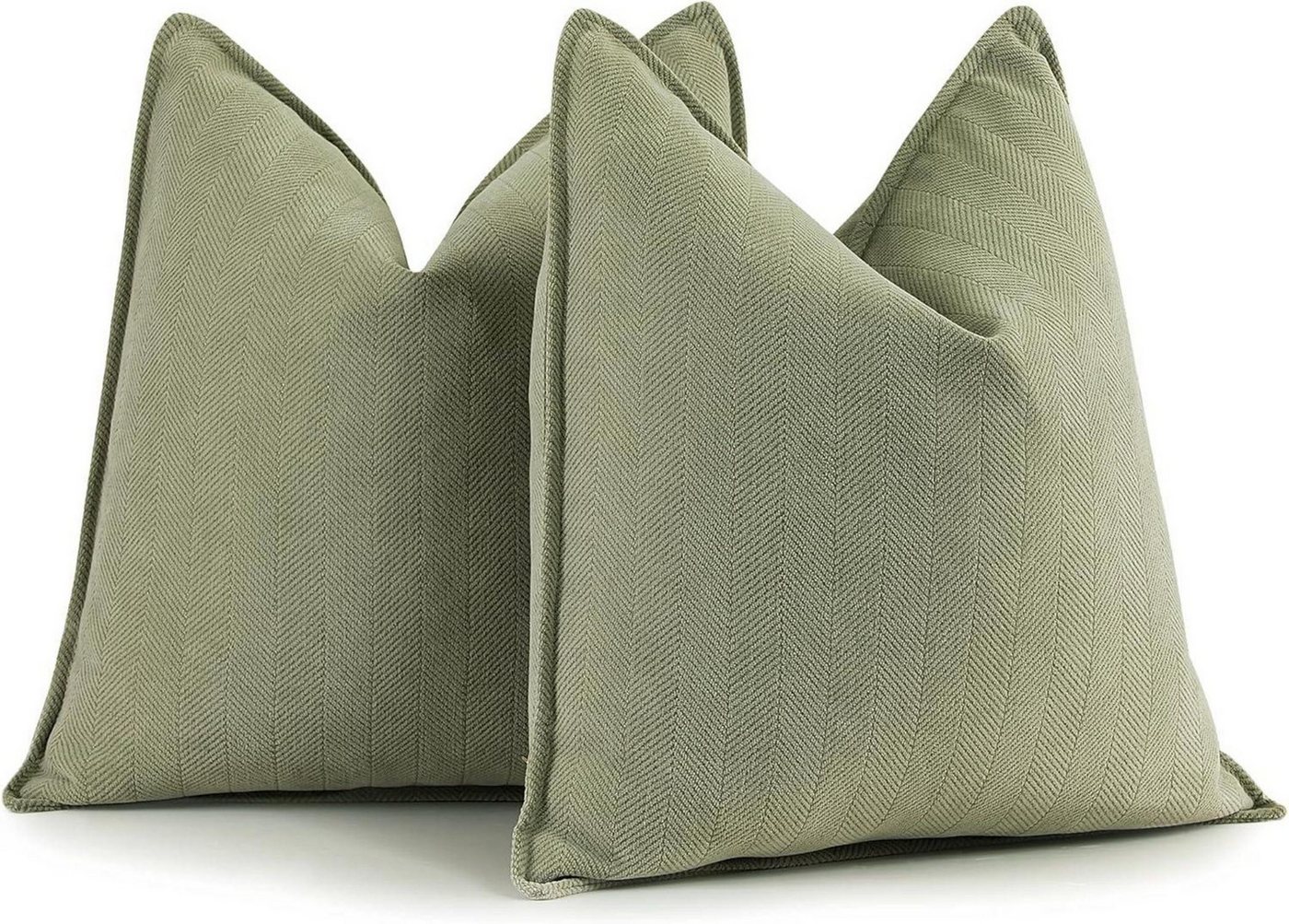 LuxusKollektion Hängedekoration Salbei Grün Chenille Kissenbezug 45x45 2er Set elegantes Design von LuxusKollektion