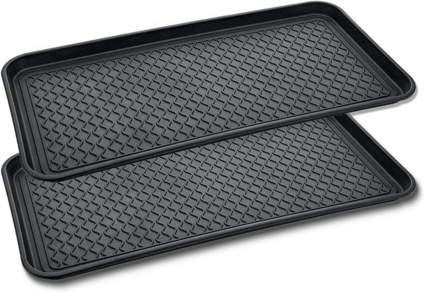 LuxusKollektion Hängedekoration Schuhablage 2er-Set 60x40x3cm Abtropfschale groß Schwarz für von LuxusKollektion