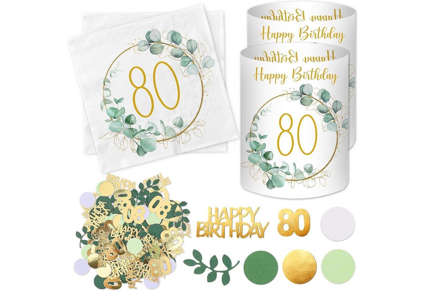 LuxusKollektion Hängedekoration Servietten 80 Geburtstag Konfetti Tischdeko Eukalyptus Grün D LuxusKollektion Hängedekoration Servietten 80 Geburtstag Konfetti Tischdeko Eukalyptus Grün D von LuxusKollektion