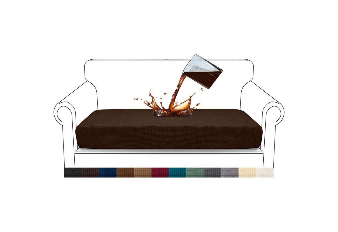 LuxusKollektion Hängedekoration Sitzkissenbezug Wasserdicht Jacquard Stretch Sofa 2 Sitzer Schokolade LuxusKollektion Hängedekoration Sitzkissenbezug Wasserdicht Jacquard Stretch Sofa 2 Sitzer Schokolade von LuxusKollektion