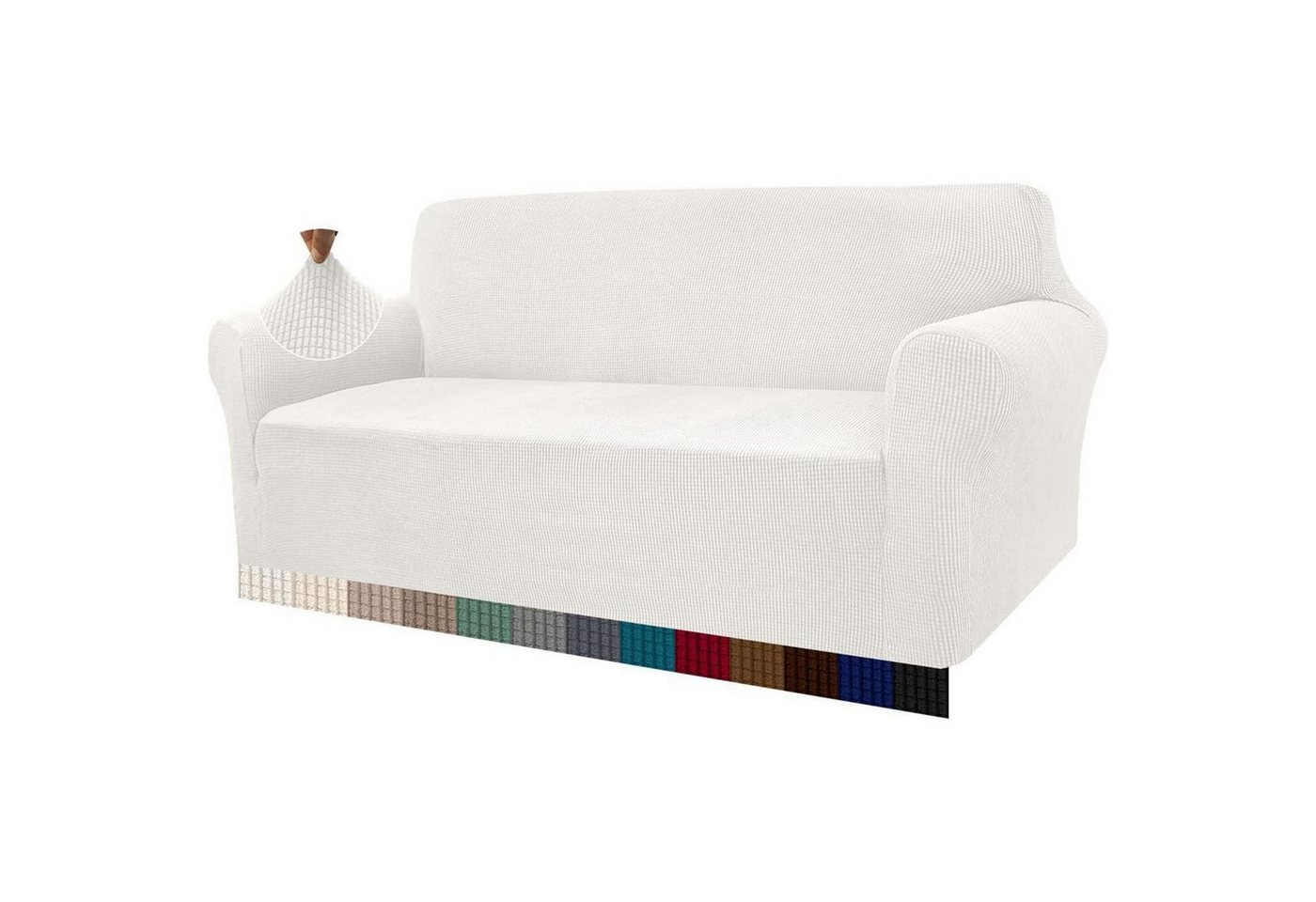 LuxusKollektion Hängedekoration Sofabezug Jacquard Stretch Haustiere Hunde 3 Sitzer Creme von LuxusKollektion