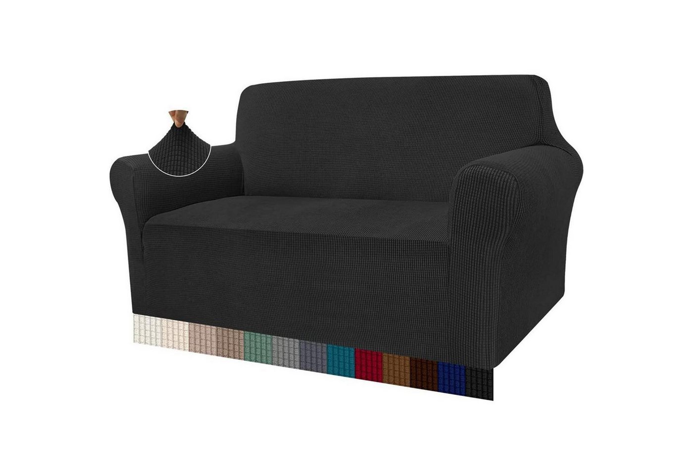 LuxusKollektion Hängedekoration Sofabezug Jacquard Stretch Hunde Haustiere Protector 2 Sitzer Schwarz LuxusKollektion Hängedekoration Sofabezug Jacquard Stretch Hunde Haustiere Protector 2 Sitzer Schwarz von LuxusKollektion