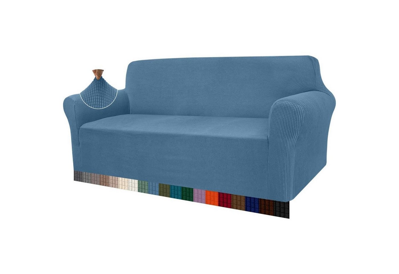 LuxusKollektion Hängedekoration Sofabezug Jacquard Stretch Sofahusse Protector Hunde 3 Sitzer Azurblau von LuxusKollektion