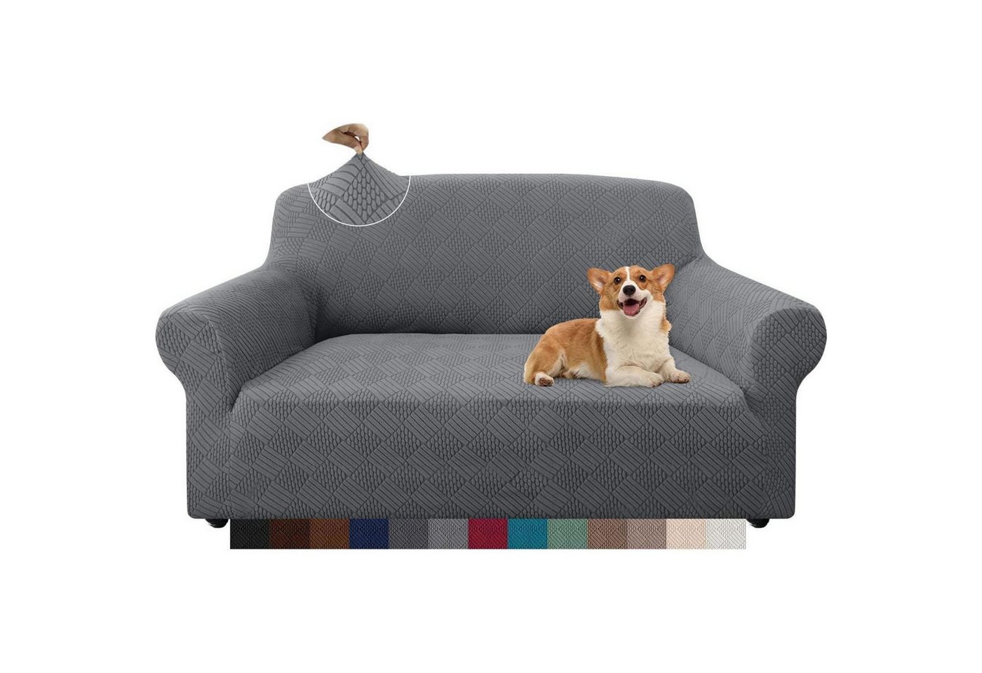 LuxusKollektion Hängedekoration Sofabezug Sofaschutz Rhombus Couchbezug Haustiere 2 Sitzer Hellgrau LuxusKollektion Hängedekoration Sofabezug Sofaschutz Rhombus Couchbezug Haustiere 2 Sitzer Hellgrau von LuxusKollektion