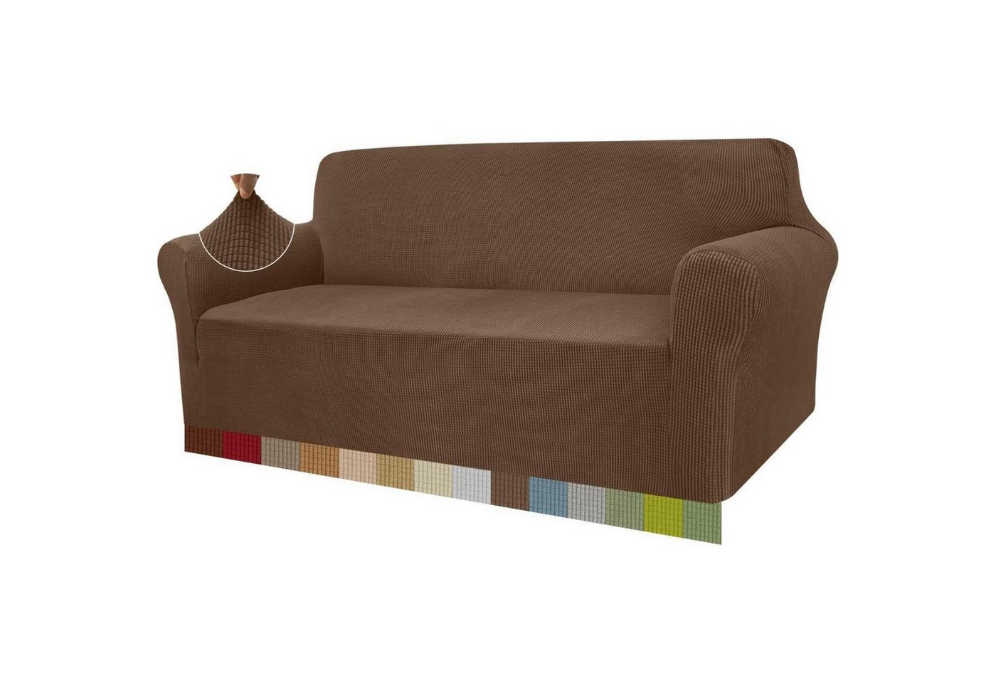 LuxusKollektion Hängedekoration Sofabezug Stretch Jacquard Protector Haustiere 3 Sitzer Braun von LuxusKollektion