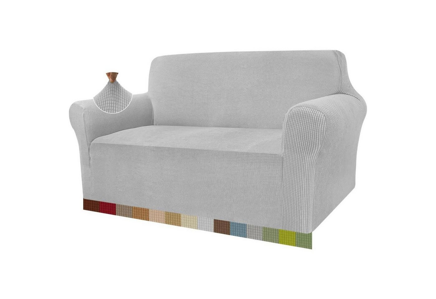 LuxusKollektion Hängedekoration Sofabezug Stretch Jacquard Protector Hunde 2 Sitzer Silbergrau LuxusKollektion Hängedekoration Sofabezug Stretch Jacquard Protector Hunde 2 Sitzer Silbergrau von LuxusKollektion