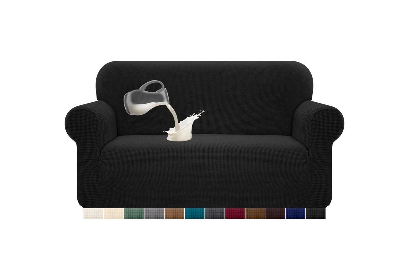 LuxusKollektion Hängedekoration Sofabezug Stretch Wasserdicht Spandex Anti Rutsch 2 Sitzer Schwarz LuxusKollektion Hängedekoration Sofabezug Stretch Wasserdicht Spandex Anti Rutsch 2 Sitzer Schwarz von LuxusKollektion