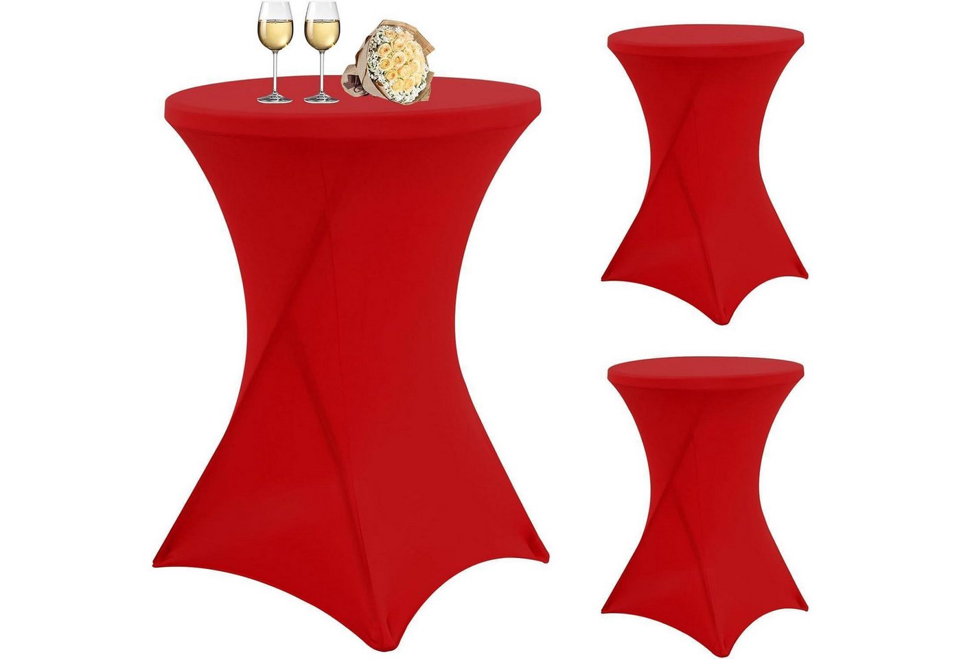 LuxusKollektion Hängedekoration Stehtisch Hussen 80cm 3er Rot Stretch Rot Ø80cm-3er Set LuxusKollektion Hängedekoration Stehtisch Hussen 80cm 3er Rot Stretch Rot Ø80cm-3er Set von LuxusKollektion