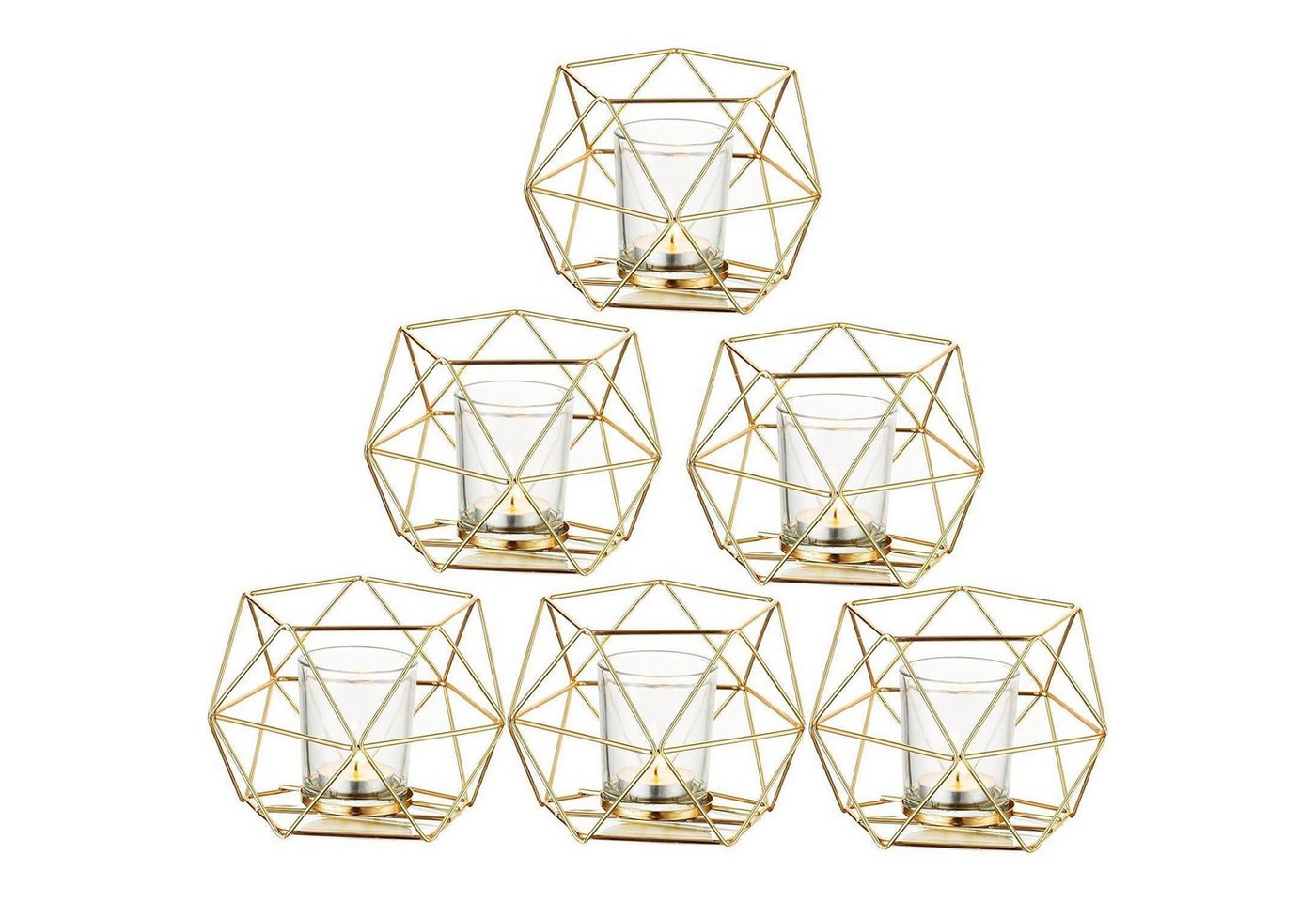 LuxusKollektion Hängedekoration Teelichthalter Kerzenhalter Metall Gold Geometrisch 6er Set 6 PC Gold LuxusKollektion Hängedekoration Teelichthalter Kerzenhalter Metall Gold Geometrisch 6er Set 6 PC Gold von LuxusKollektion