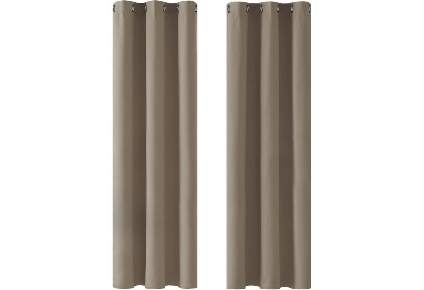 LuxusKollektion Hängedekoration Thermogardine Blickdicht Ösen H229 x B107 cm (2er Pack) Taupe von LuxusKollektion