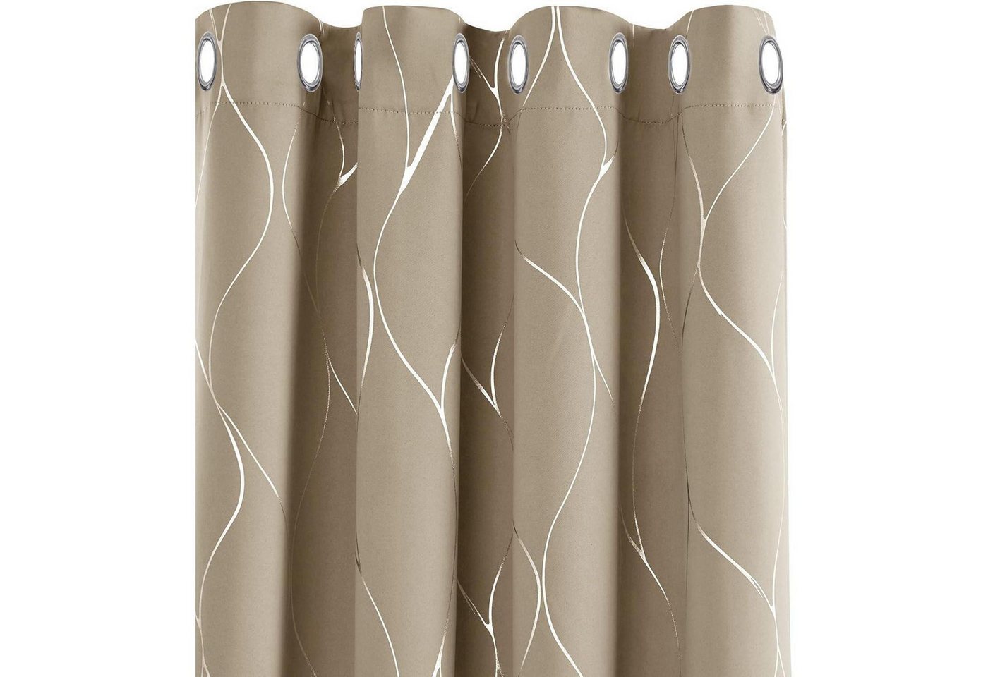 LuxusKollektion Hängedekoration Thermovorhang Ösenvorhang Thermogardine H160 x B132 cm 2er Pack Taupe von LuxusKollektion