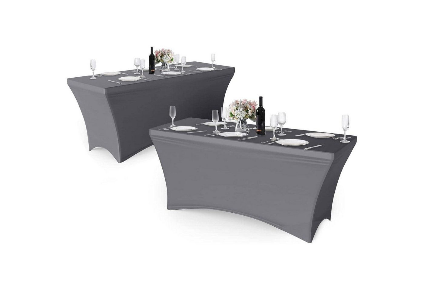 LuxusKollektion Hängedekoration Tischdecke Fitted Spandex Rechteckig Elastisch 2er Pack 6ft Hellgrau LuxusKollektion Hängedekoration Tischdecke Fitted Spandex Rechteckig Elastisch 2er Pack 6ft Hellgrau von LuxusKollektion