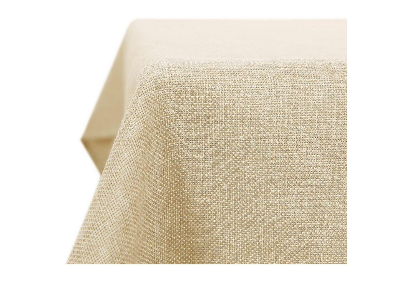 LuxusKollektion Hängedekoration Tischdecke Leinenoptik Wasserabweisend 250 x 140 cm (Rechteckig) Creme von LuxusKollektion